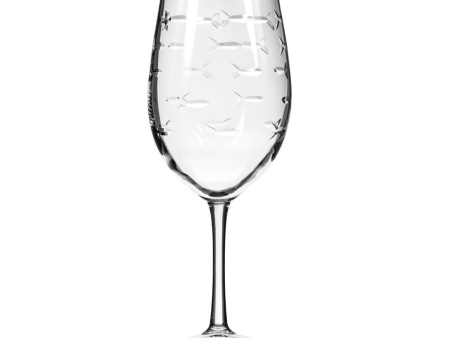 School of Fish All Purpose Wine Glass- 18oz Online now