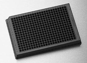 3575BC 383 Well Low Flange Black Flat Bottom Polystyrene Online now