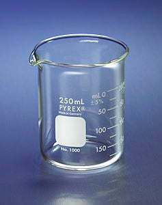 PYREX Griffin Low Form 1L Beaker, Double Scale, Gr Supply